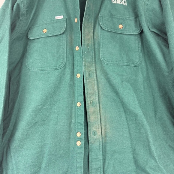Vintage Carhartt Rugged Outdoor Wear Canvas Work Shirt Jacket – Green – Size XL - Picture 5 of 8